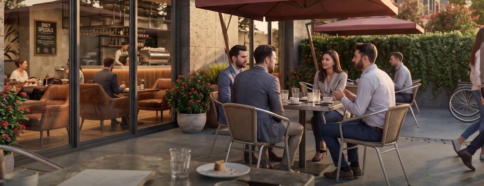 Zemin kattaki bir kafenin terası, temsili görsel